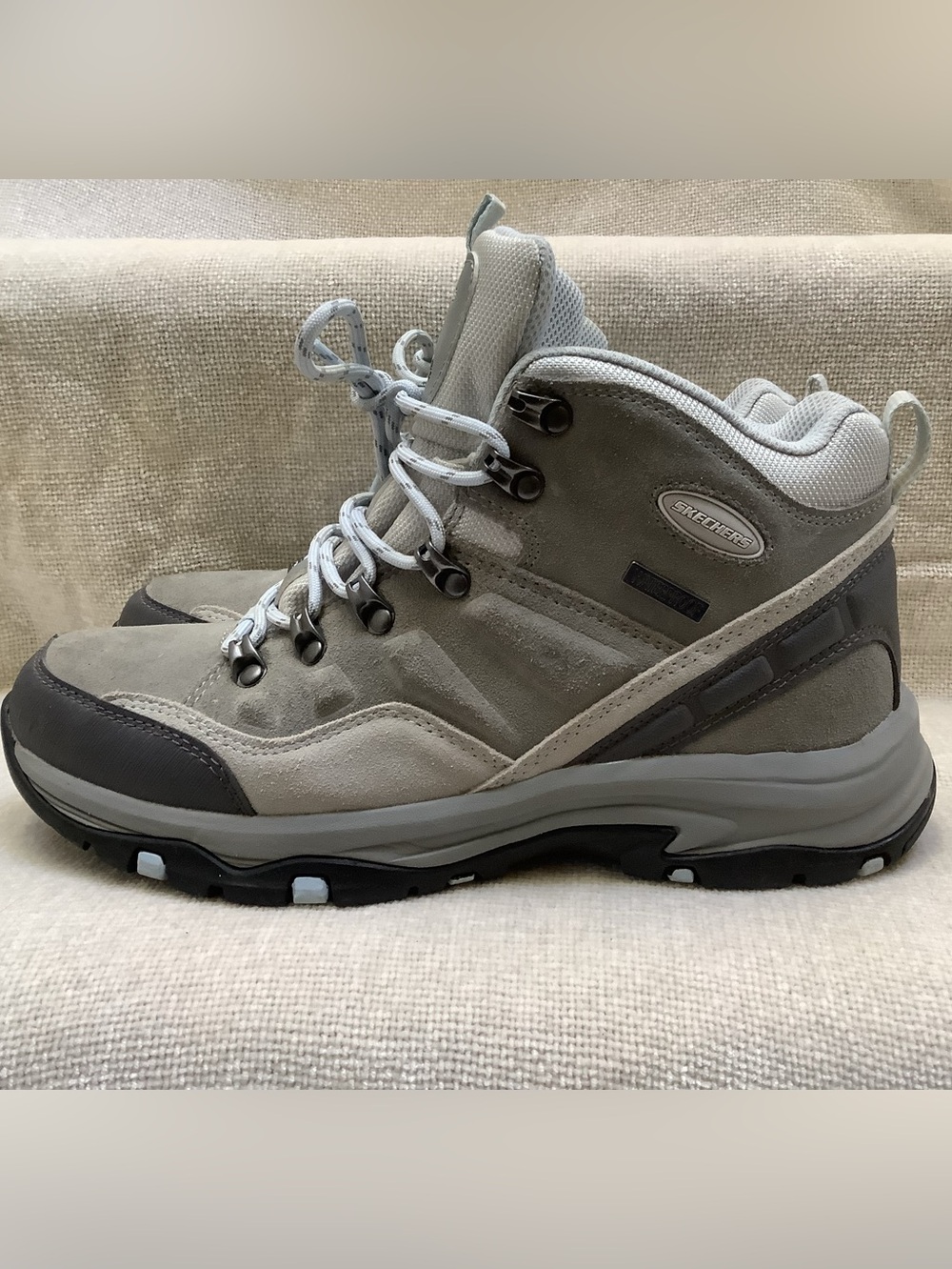 Skechers Trego Alpine Trail Waterproof Hiking Ankle Boots-Gray-Lace Up-9M